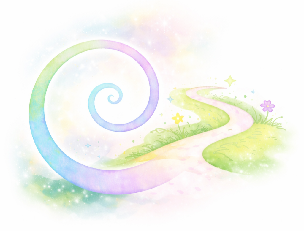 Logo - RIVASTEA - Espiral acuarela simbolizando acompañamiento progresivo - Acompañamiento socioeducativo a la diversidad infantil en Granada.